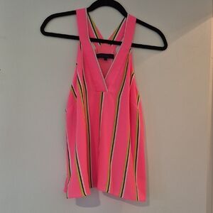 Rachel Zoe Pink and Yellow Striped Tank Top